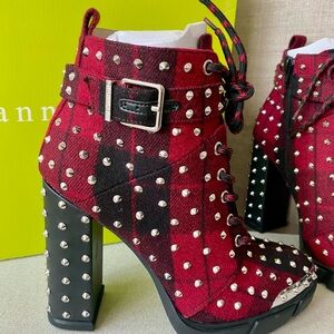 Gianni Bini Studded Lace-Up Boots